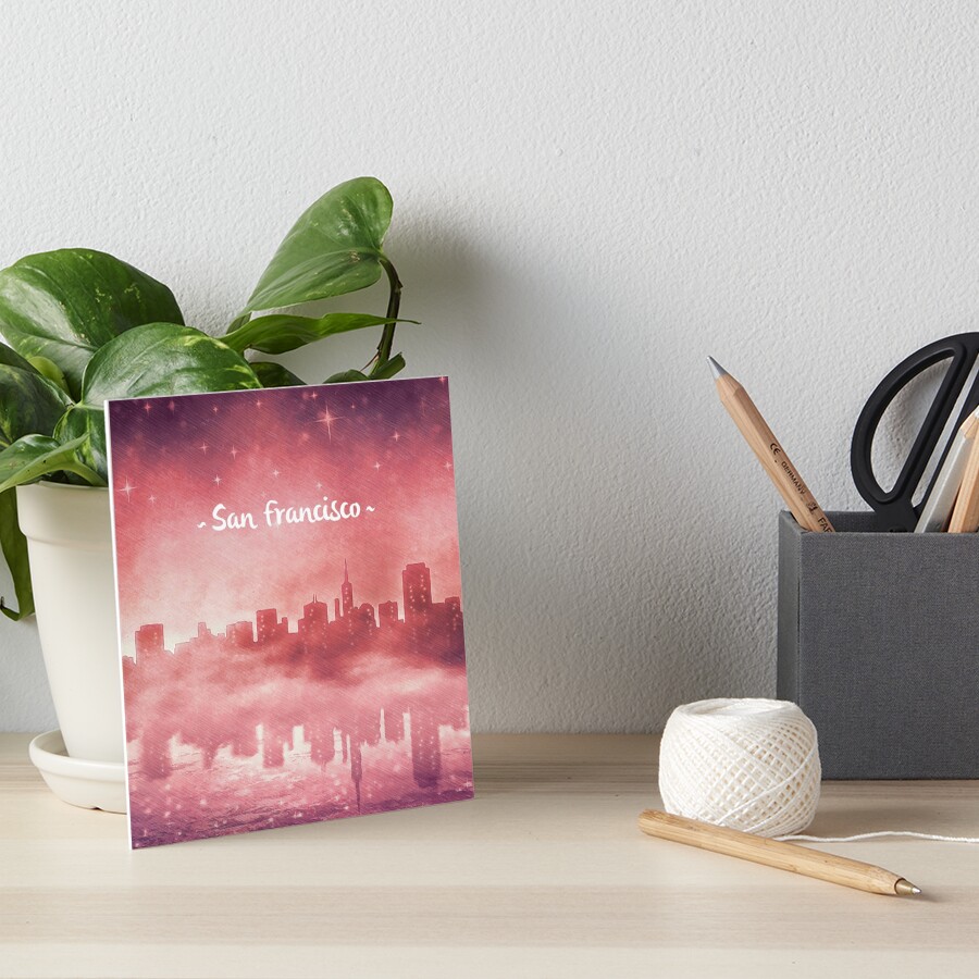 San Francisco at Night Art Board Print