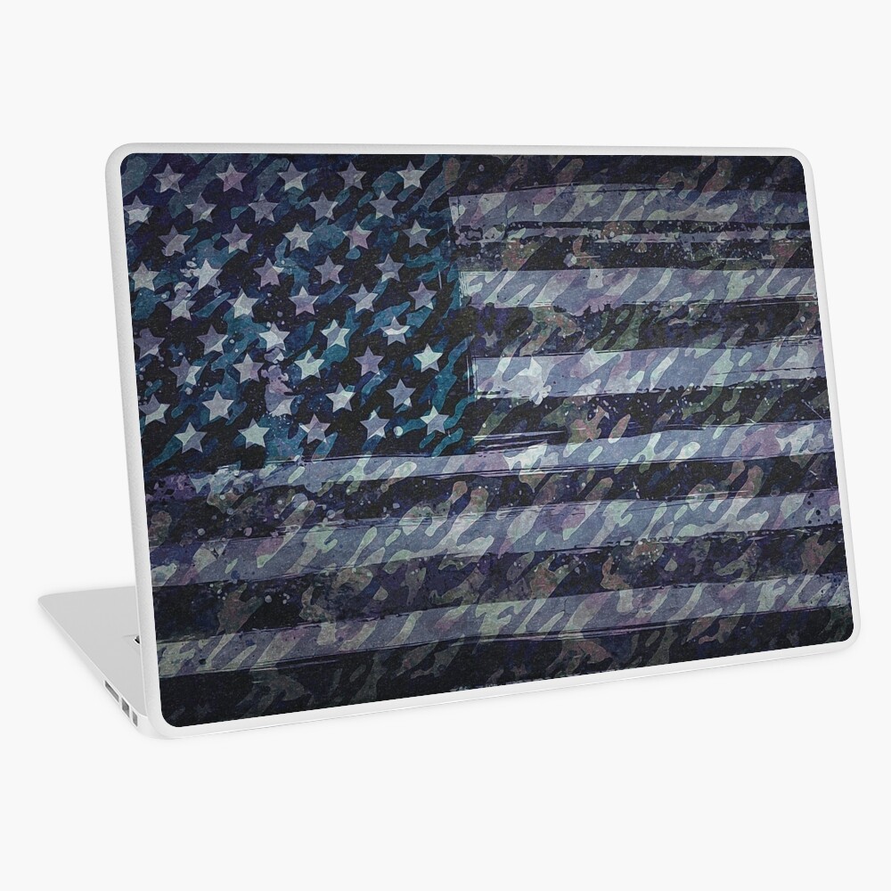 Rustic American Flag Laptop Skin