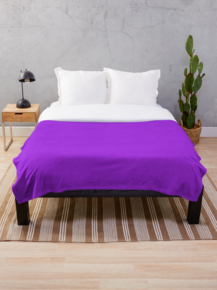 Bright Solid Purple Duvet Cover Plain Violet Bedspread Skirt