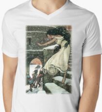 THE PRINCESS RAN WITH HER FEET ALL BARE OUT INTO THE OPEN from The Russian Story Book V-Neck T-Shirt