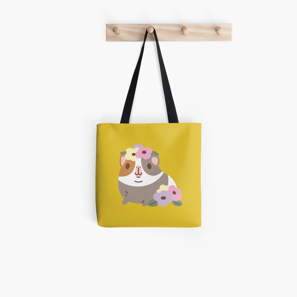 Guinea pig and flowers Pattern Tote Bag