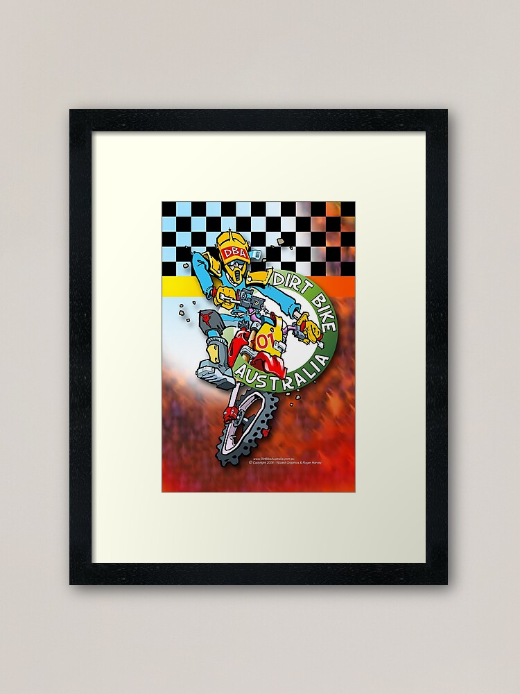 Alternate view of Dirt Bike Australia - Hot Stuff for Poster Art Framed Art Print