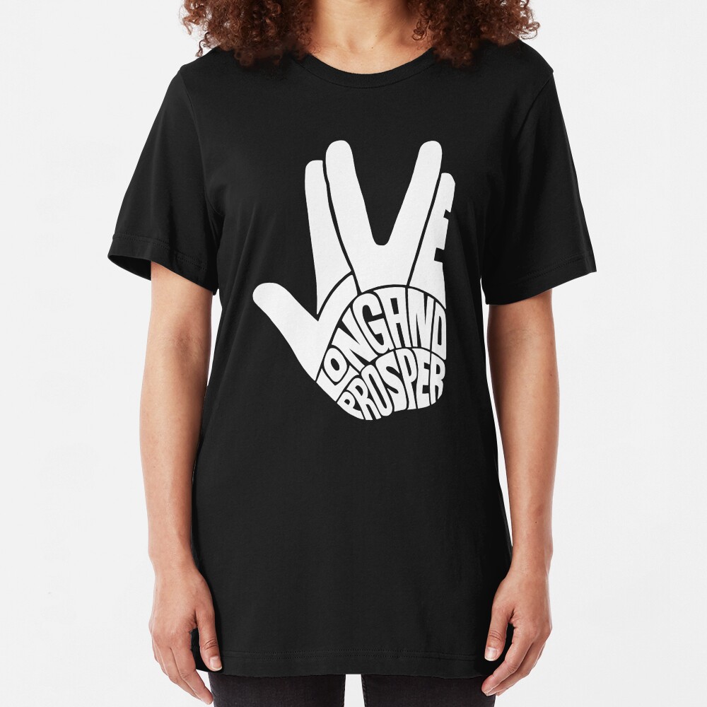 Star Trek Live Long and Prosper White Slim Fit T-Shirt
