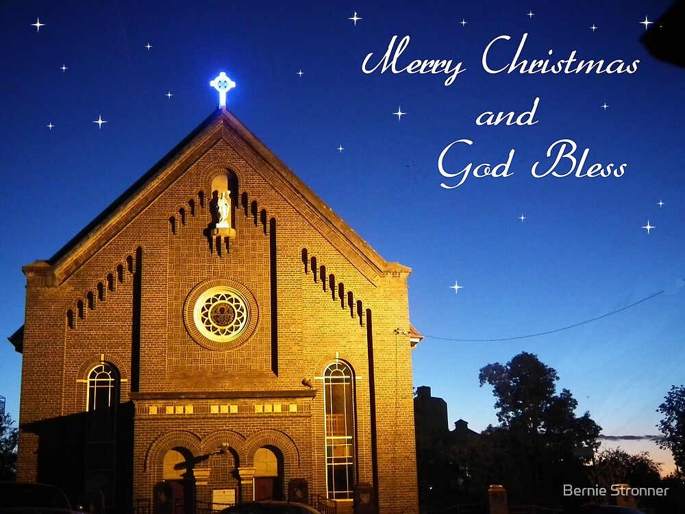 &quot;Merry Christmas and God Bless&quot; by Bernie Stronner | Redbubble