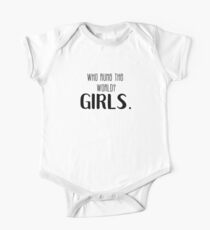 Who Run the World Girls Feminist Short Sleeve Baby One-Piece