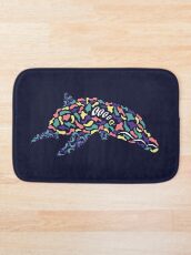 Abstract Dolphin Bath Mat