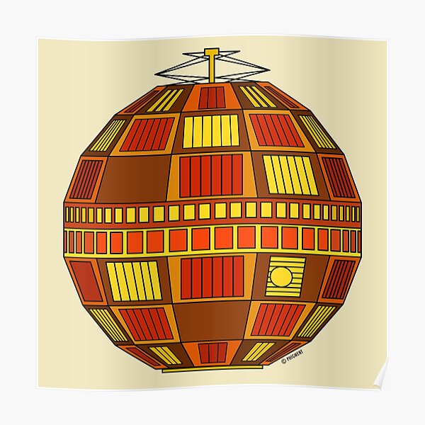 TELSTAR 1.2 - RETRO SATELLITE REPEATING PATTERN Poster