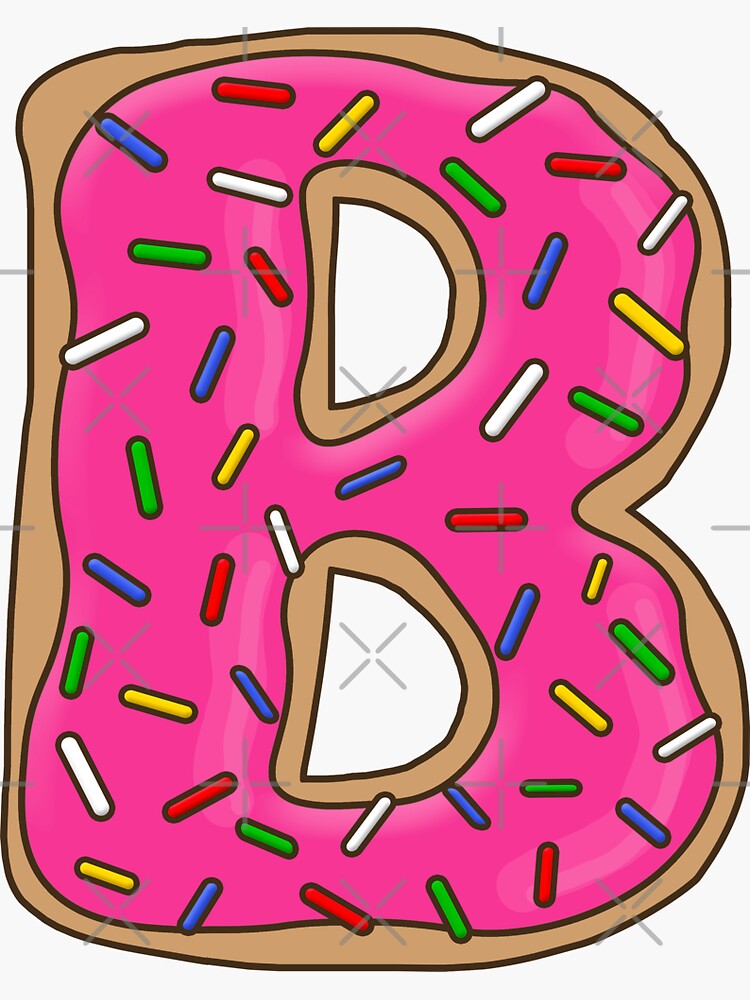 "Donut Letter B" Sticker By Mynameisliana | Redbubble