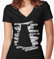 Exterminate V.3 Women's Fitted V-Neck T-Shirt