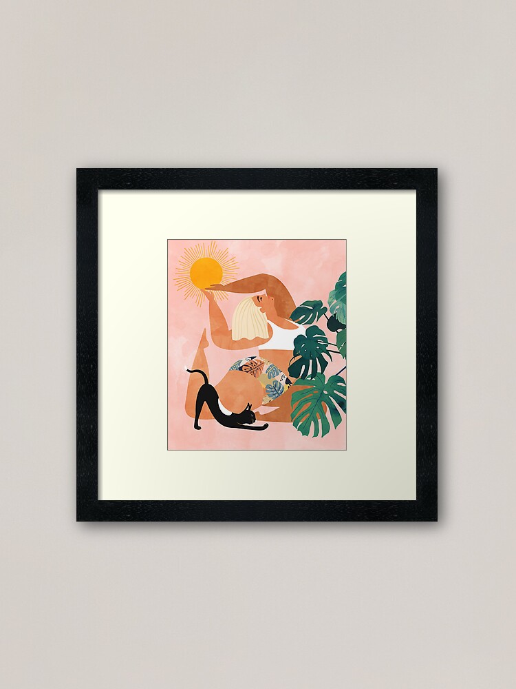 Alternate view of Tropical Yoga #illustration #tropical Framed Art Print