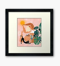 Tropical Yoga #illustration #tropical Framed Print