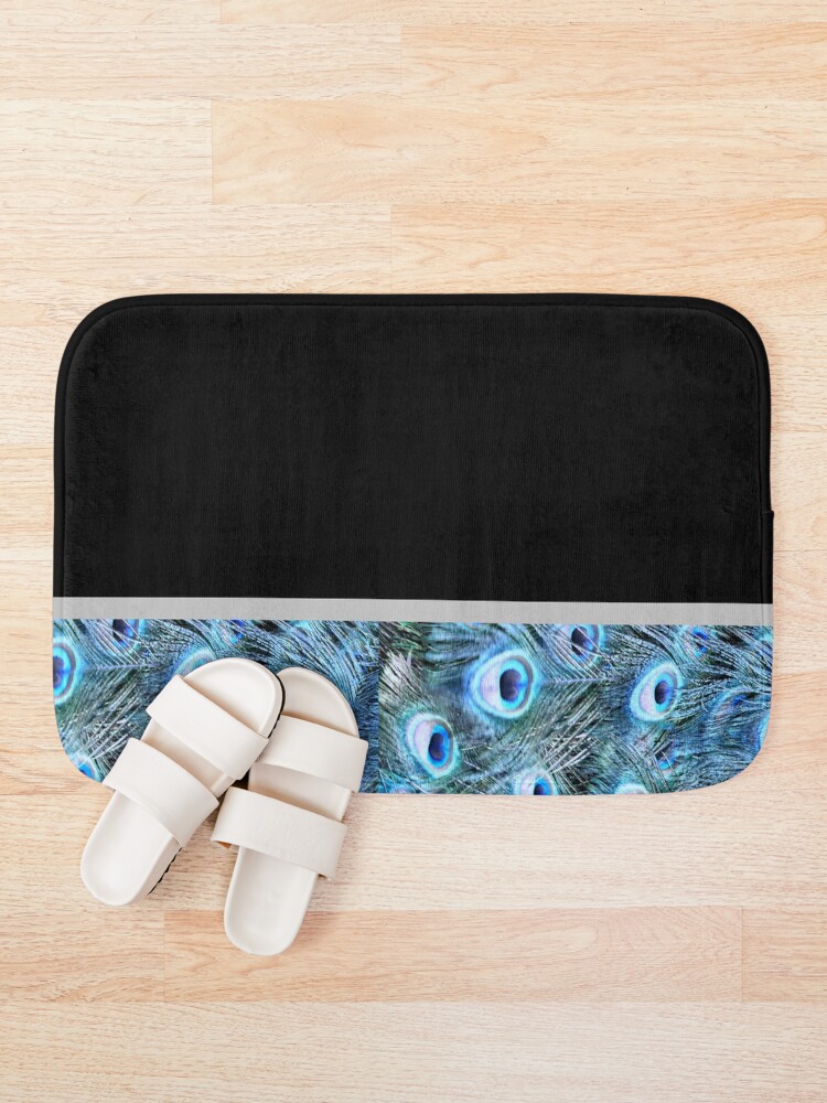 Alternate view of Peacock border Bath Mat