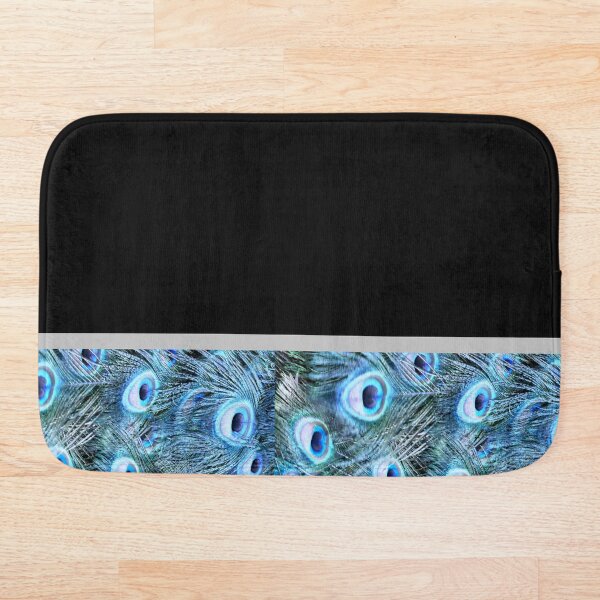 Peacock border Bath Mat
