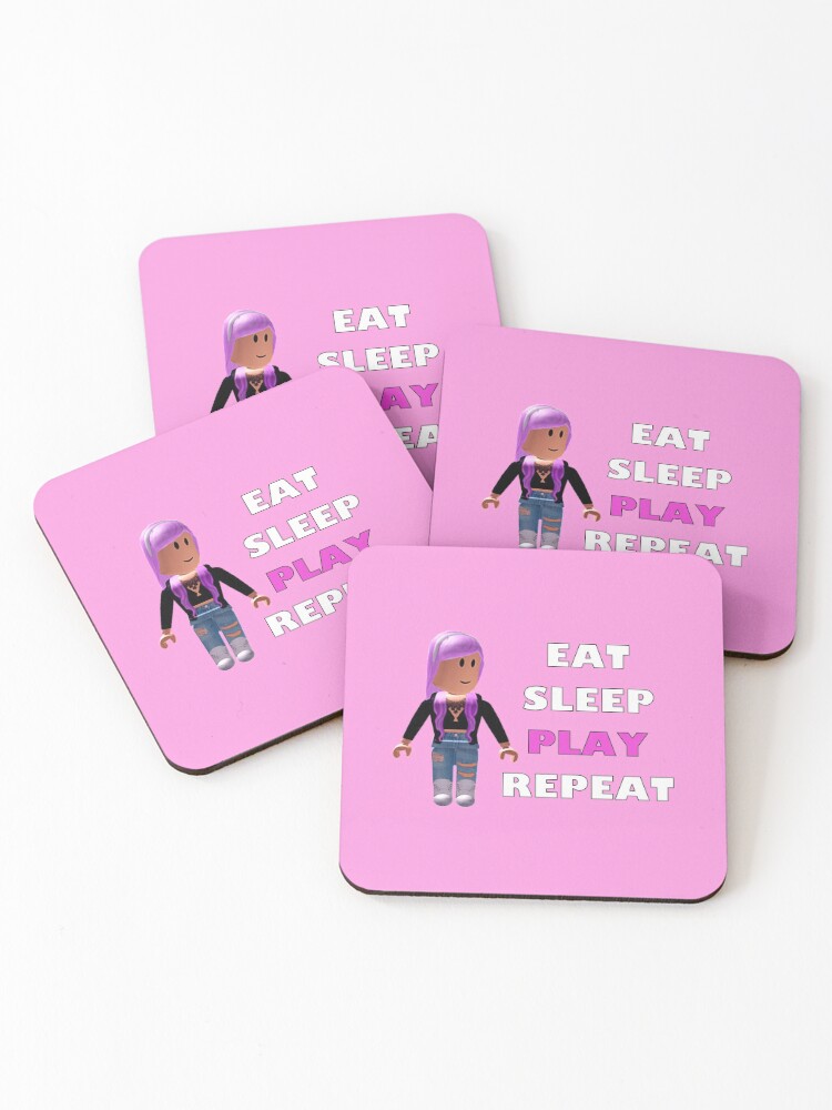 Roblox Eat Sleep Play Repeat Coasters Set Of 4 By Hypetype Redbubble - roblox oof lightweight hoodie by hypetype