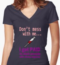 Women's funny nurse geek funny nerd Women's Fitted V-Neck T-Shirt
