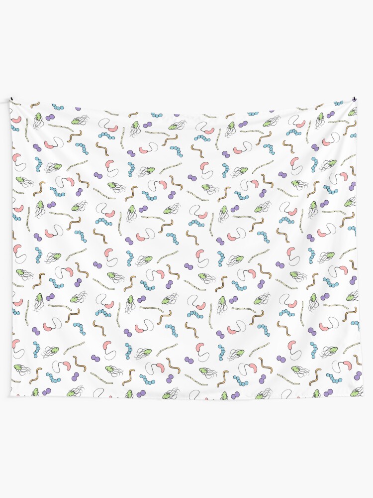 Alternate view of Pastel Rainbow Bacteria Tapestry