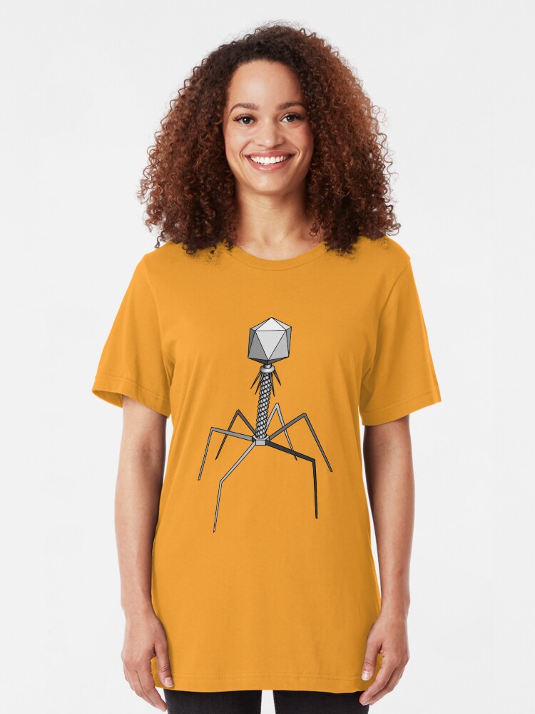 Alternate view of T4 bacteriophage virus Slim Fit T-Shirt