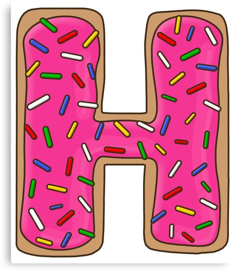 donut letter h canvas print by mynameisliana redbubble