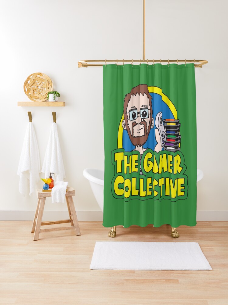 The Gamer Collective Full Logo Shower Curtain By Gamercollective