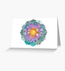 Community Mandala - Radiant Lotus Mandala Greeting Card