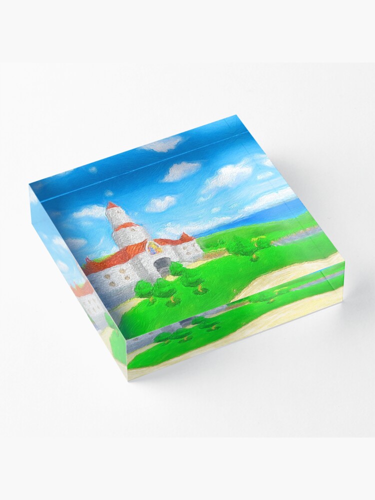 Alternate view of Peach's Castle Painting Acrylic Block