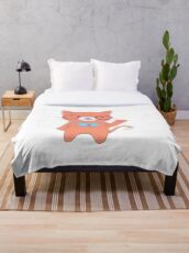Glückliche Kawaii Katze Fleecedecke