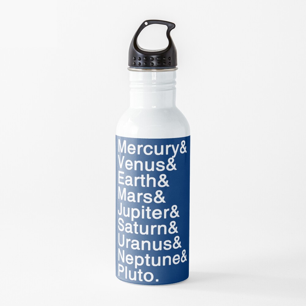 Solar System Helvetica Water Bottle