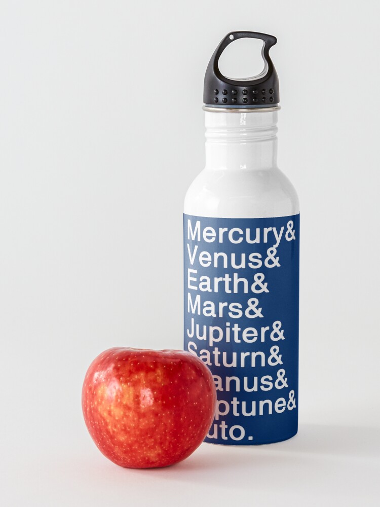 Alternate view of Solar System Helvetica Water Bottle