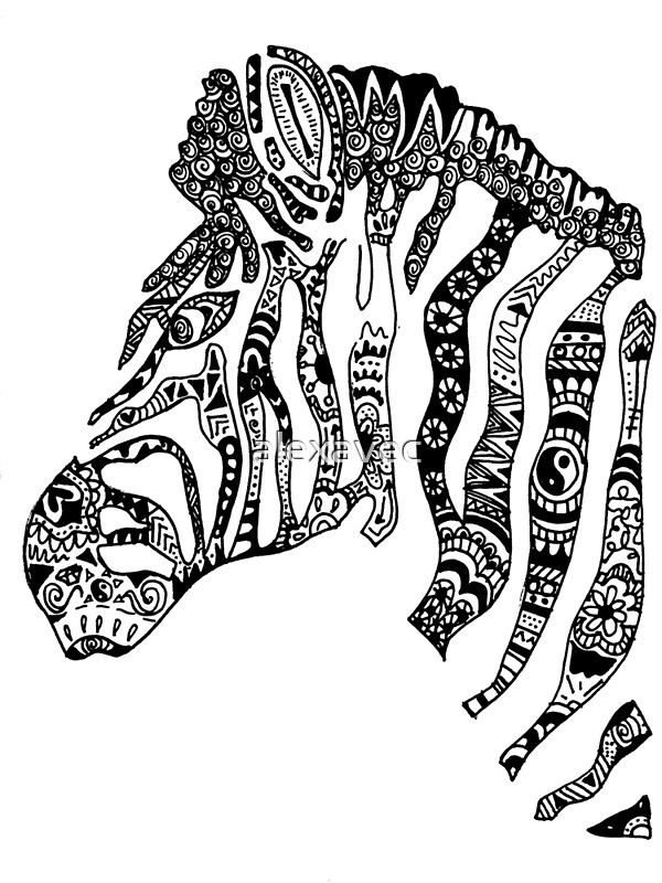 zentangle zebra head by alexavec  redbubble zentangle zebra head by alexavec  redbubble