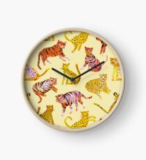Tigers and Leopards Africa Savannah Clock