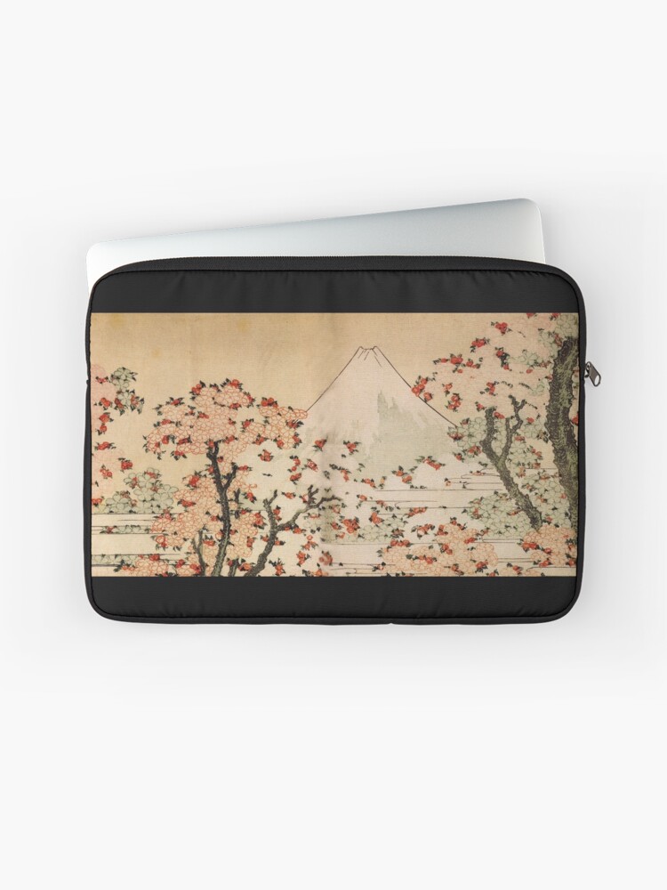 Mont Fuji Derrière Le Cerisier Et Les Fleurs Par Katsushika Hokusai Reproduction Housse Dordinateur