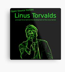 Linux Open Source Heroes - Linus Torvalds Metal Print