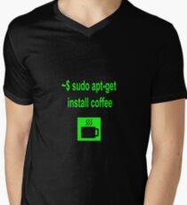 Linux sudo apt-get install coffee Men's V-Neck T-Shirt