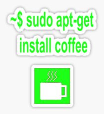 Linux sudo apt-get install coffee Sticker
