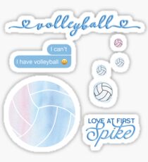 Light Blue Watercolor Volleyball Sticker Pack Sticker