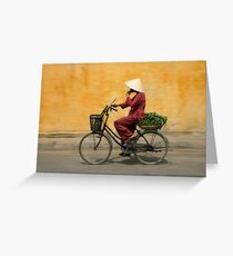 Returning from the market, Vietnam Greeting Card