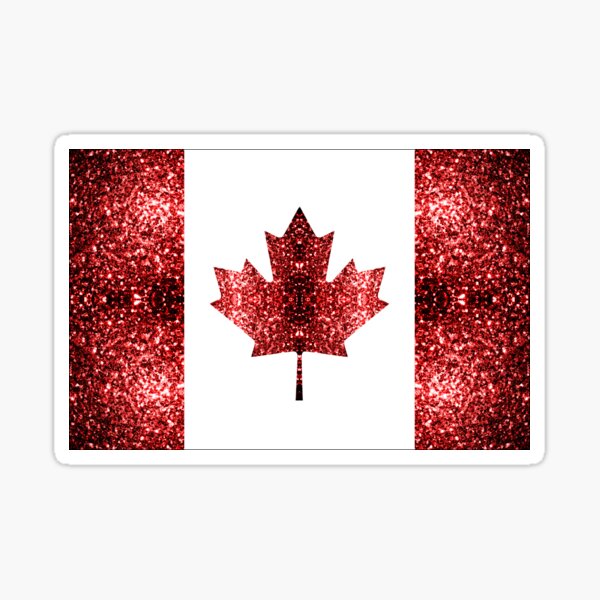 Canada flag red sparkles Sticker