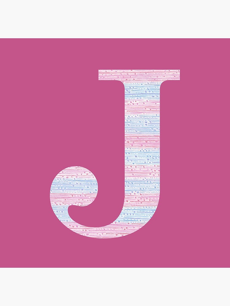 Letter J Blue And Pink Dots And Dashes Monogram Initial by theartofvikki