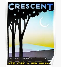 Crescent New York to New Orleans Vintage Railway Travel Poster