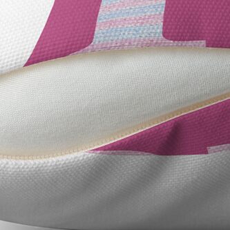 Alternate view of Letter R Blue And Pink Dots And Dashes Monogram Initial Throw Pillow