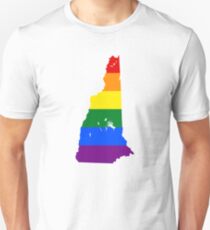 LGBT Flag Map of New Hampshire Unisex T-Shirt