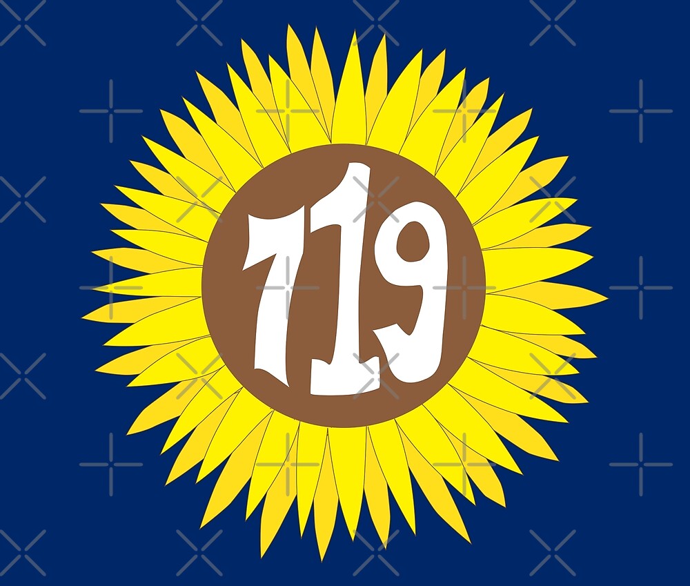  Hand Drawn Colorado Sunflower 719 Area Code By Itsrturn Redbubble