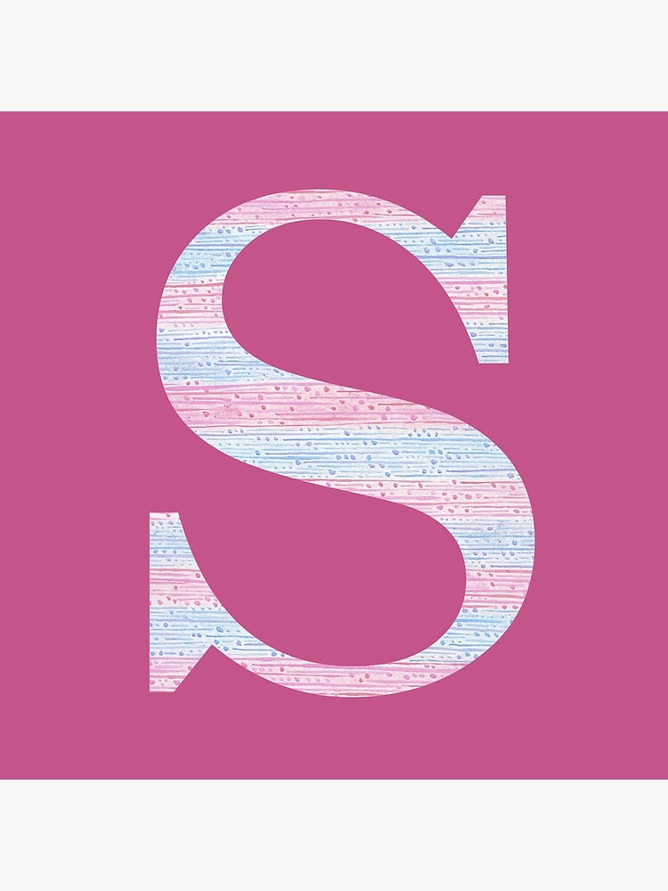 Letter S Blue And Pink Dots And Dashes Monogram Initial by theartofvikki