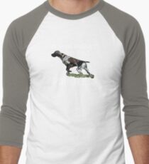 Hunting Without My Dog? Pointless (GSP, White Lettering) Men's Baseball ¾ T-Shirt