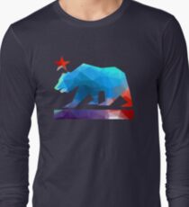 California State Flag Bear (Fraktale Winkel) Langarmshirt