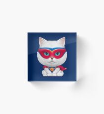 Superhero Cat Acrylic Block