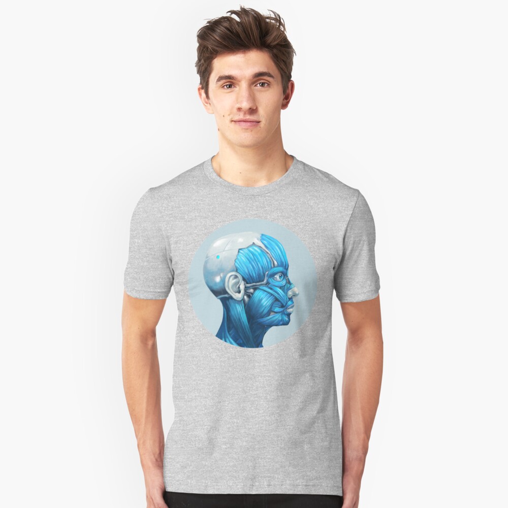 Android Facial Muscles Icon | Digital Illustration Slim Fit T-Shirt
