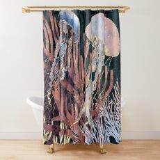 Metallic Coral Shower Curtain
