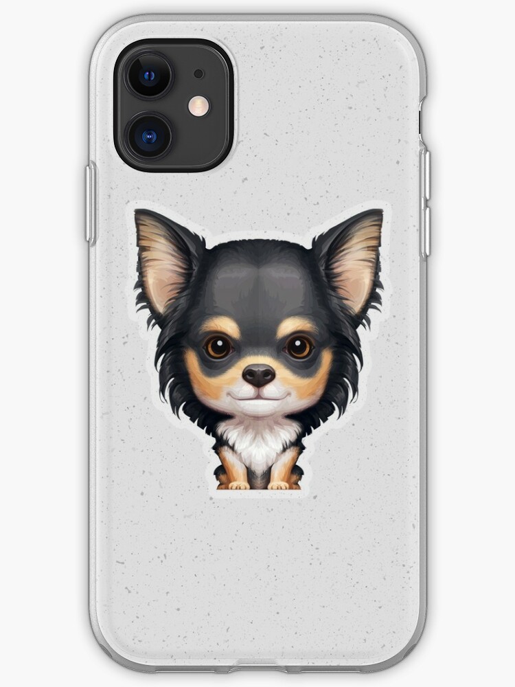Black Tan Long Haired Chihuahua Iphone Case By Anmlz