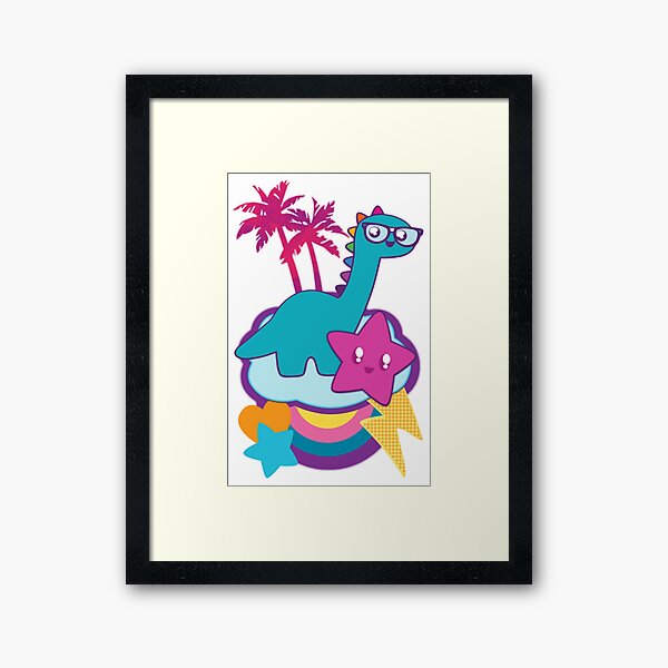 Rainbowsaurus Framed Art Print